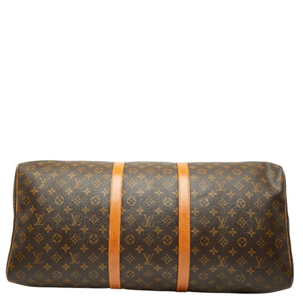 LOUIS VUITTON Brown Monogram Leather Keepall 60 Boston Bag - Picture 3 of 15